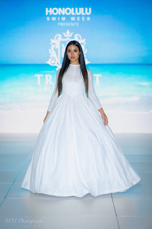 Eyelet Lace Waist Cincher Wedding Gown - Deposit